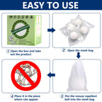 Rodent Repellent, Moth Balls for Rodent, Mice Repellent, Mouse Repellents, Peppermint Oil to Repel Mice and Rats, Mice Repellent for House/Car/RV, Outdoor/Indoor Rat Deterrent,Mice Away 8 Pack