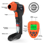 Non-Contact Digital Infrared Thermometer-BTMETER 980G High IR Laser Temp Gun for Kitchen Cooking Grilling Automotive with 16:1 of Distance Spot Ratio Backlit(-58℉-1292℉)(NOT for Human Temp)