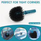 Poolvio 20" 2 in 1 Pool Brush Head for Swimming Pool, Heavy Duty Scrub Brush with EZ Clip & Wavy Nylon Bristles for Cleaning Pool Walls, Floors, Steps (Pole not Included)