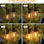 GPATIO Outdoor String Lights, 100FT G40 Bulbs Shatterproof Patio Lights, Waterproof Dimmable Hanging Outdoor Lights, Connectable LED Outside Lights for Backyard Yard Gazebo Porch Party