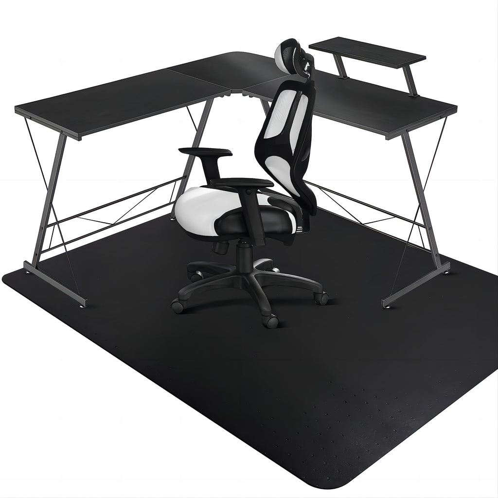 SALLOUS Chair Mat for Carpeted Floors, 60"x46" Heavy Duty Chair Mat for Carpet, Chair Mat with Grips, Floor Protector Rolling Computer Desk Floor Mat for Home Office (Black)