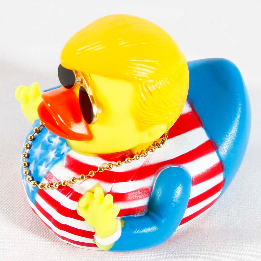 Rubber Ducks Car Duck Dashboard Decoration Squeak Trump Ducks Toys Car Ornaments Car Décor Accessories with Sunglasses and Gold Necklace(Style B)