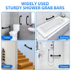 2 Pack Shower Grab Bar, Stainless Steel Bathroom Grab Bar, Shower Handle, Bath Handle, Grab Bars for Handicap Elderly Seniors Bathroom Safety Grab Bar (24 Inch，Black)