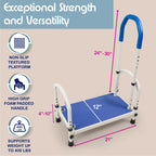 FlexiStep Medical Bed Step Stool with Handle for Adults - Heavy Duty Adjustable Bedroom Stepping Stool with Handrail - Wide, High Grip Base for Seniors - Elderly Mobility Accessories for High Beds