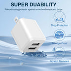 USB Wall Charger, Dual Port Cube Power Adapter Charger Plug Block Charging Box, Dual Port Wall Charging Adapter, Compatible for i Phone 14 13 12 11，Milky White (3-Pack)