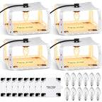 Qualirey 4 Pieces Flea Traps with 8 Sticky Disc 12 Bulbs 4 Electric Wires Flea Traps for Inside Your Home Safe Flea Light Trap for Indoor Safe to Pets and Kids (White,Square Flea Trap)