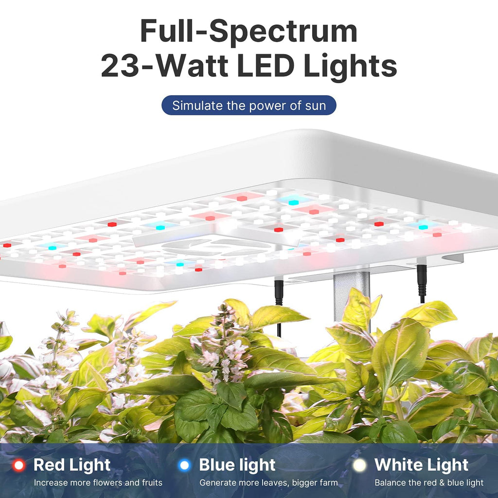 iDOO Hydroponics Growing System Kit 12Pods, Christmas Gifts for Women Mom, Herb Garden Indoor with LED Grow Light for Home School, Built-in Fan, Auto-Timer, Adjustable Height Up to 11.3", 12Pods-White