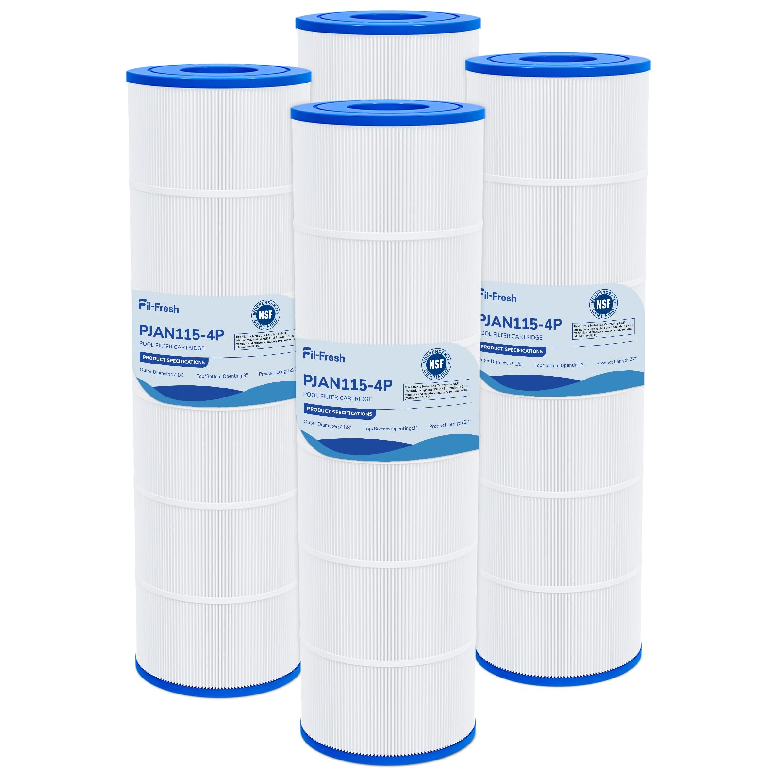 Fil-fresh CV460 Pool Filters Cartridge Compatible with Jandy CV460, CL460, Replaces Jandy R0554600, Pleatco PJAN115, Unicel C-7468, 4×115 sq.ft, 4-Pack
