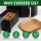 SIUDANGKA Air Fryer Liners Disposable, 200 pcs Rectangle Air Fryer Parchment Paper Sheets Air Fryer Accessories for Ninja SL401 DoubleStack XL 2-Basket Air Fryer