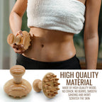 5-in-1 Wood Therapy Massage Tools Kit - Lymphatic Drainage Massager for Stomach, Thighs and HIPS | Maderoterapia Kit Professional for Muscle Pain Relief | Wooden Body Sculpting Tools | ViVACious