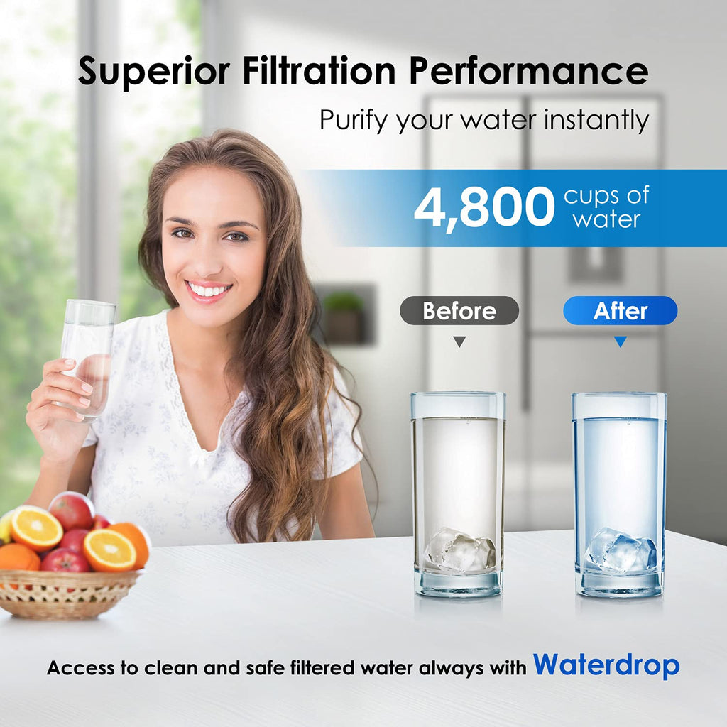 Waterdrop DA29-00003G Refrigerator Water Filter, Replacement for Samsung® DA29-00003G, DA29-00003B, DA29-00003A, Aqua-Pure Plus, HAFCU1, RFG237AARS, FMS-1, RS22HDHPNSR, RSG257AARS, WSS-1, 3 Filters
