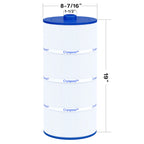 Cryspool® 08017 Filter Compatible with 6540-488, Sundance Double End 120, PSD125-2000, C-8326, FC-2780, Magnum SU125, 125 Sq. Ft Spa Filter Cartridge, 1 Pack