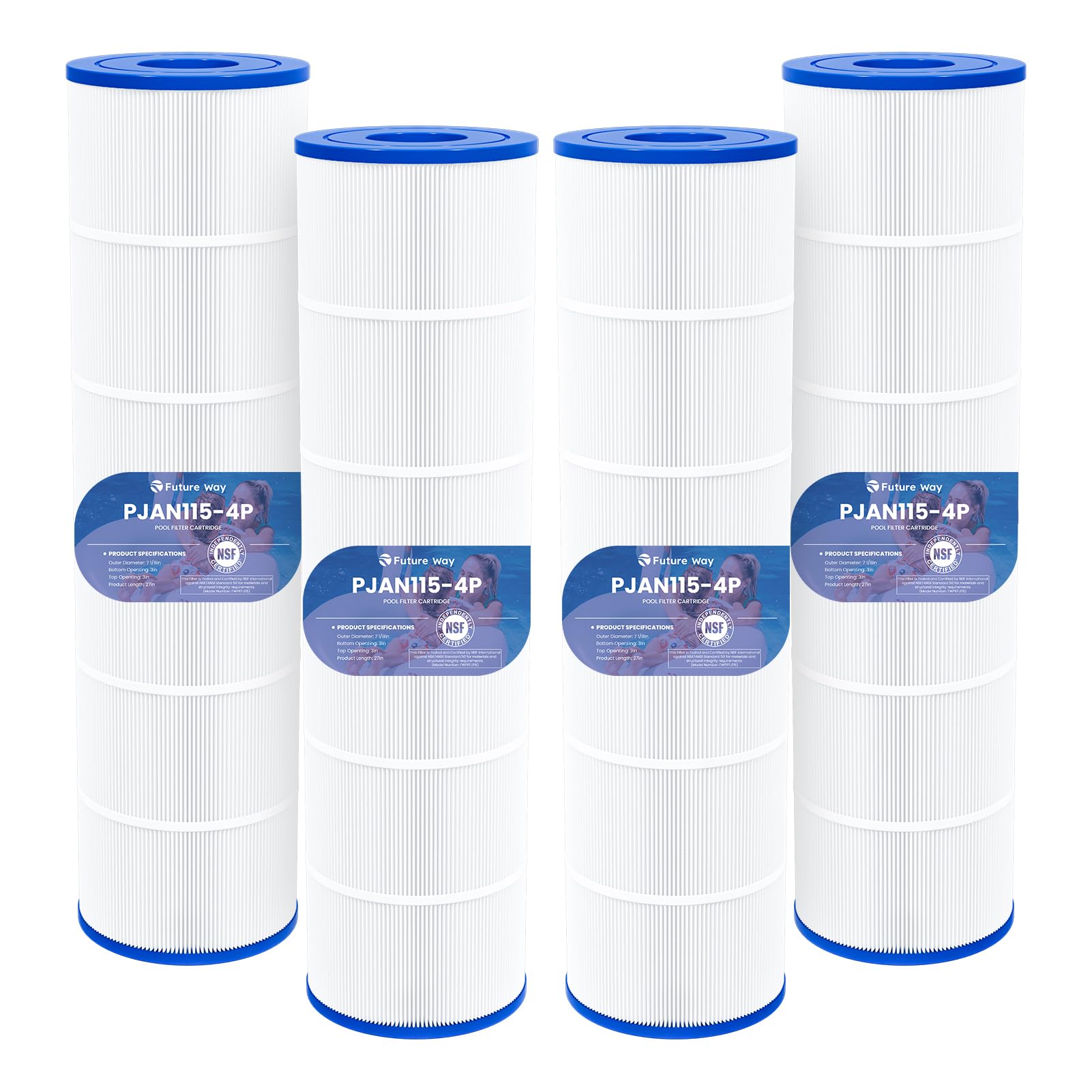 Future Way CV460 Pool Filter Cartridges Replacement for Jandy CV460, CL460, Replace Jandy R0554600, Pleatco PJAN115, Unicel C-7468, 4X115 sq.ft, 4 Pack