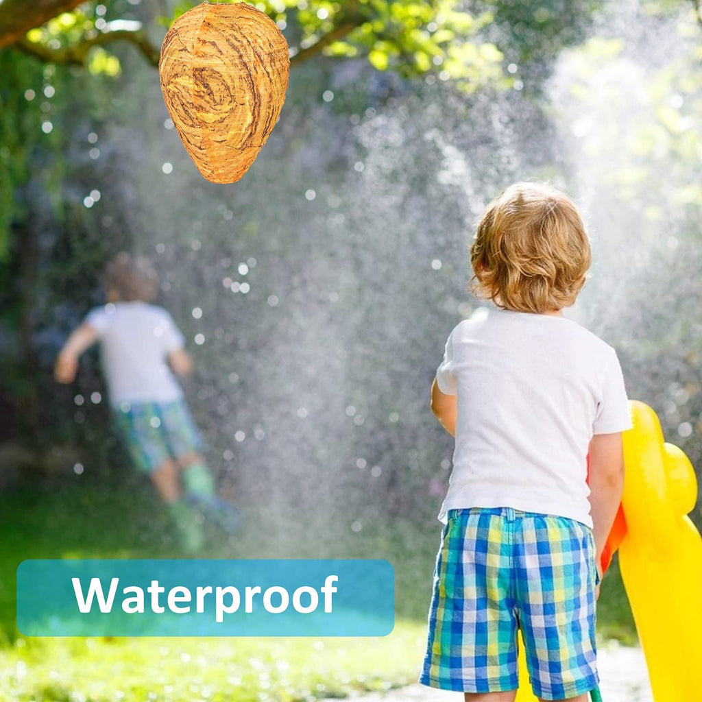 3 Pack Fake Wasp Nest Decoy Hanging Wasp Deterrent Hornets Yellow Jackets Carpenter Bee Repellent Garden Outdoor Patio Waterproof Material
