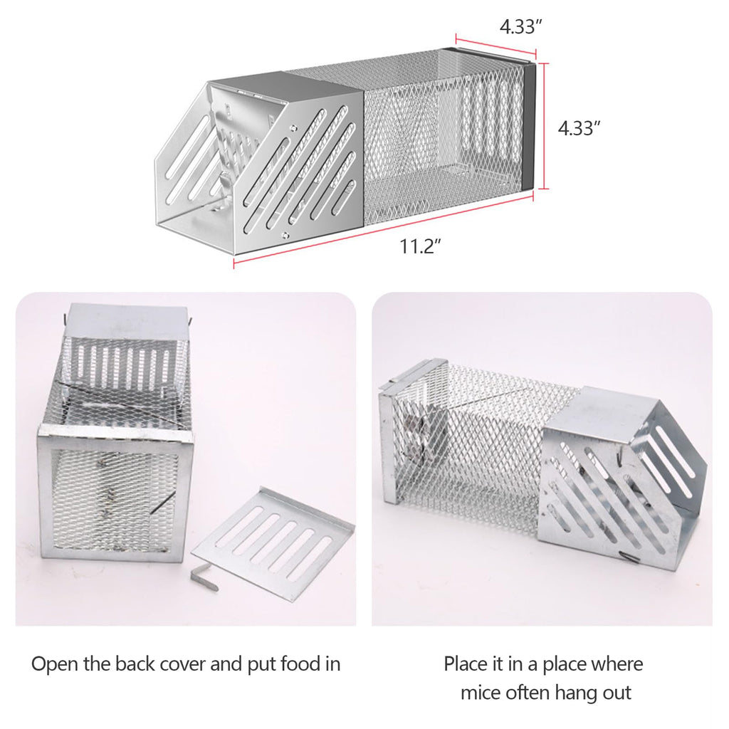 Humane Mouse Trap, [2024 New] Single Door Continuous Rat Hole Mouse Trap, Combined Automatic Continuous Rat Traps Cage, Easy to Set Mice Catcher for Indoor and Outdoor, Sensitive Pedal Rat Trap (2pcs)