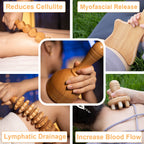 TUOSTPY 5PCS Maderoterapia Kit Wood Therapy Massage Tools for Body Shaping, Lymphatic Drainage Tool for Body Shaping Anti-Cellulite Muscle Release