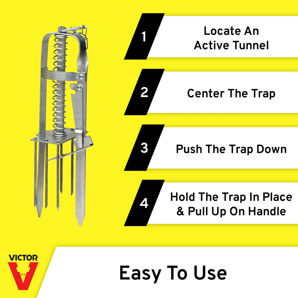 Victor Plunger Style Mole Trap - Kill Moles in Your Yard - Humanely Kill Moles - 0645 - Weather Resistant Trap - Ready to Use