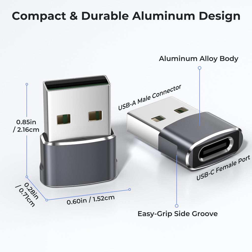 USB to USB C Adapter,USBC Female to USB A Male Adapter,Type C Converter Charger for iPhone 17 17e Pro Max,16 15,Apple Watch iWatch S11 S10 SE,AirPods 3,iPad mini Air,Samsung Galaxy S25 S26