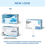 Medguy Powder-Free Nitrile Exam Gloves, 4.5 Mil, 100 Pcs Blue Disposable Latex-Free Food-Safe Medical Cleaning Cooking Gloves (Medium)