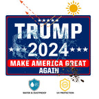 Shmbada Trump 2024 Make America Great Again MAGA Yard Sign with Metal Stake - 20 x 14 Inch Double Sided Outdoor Decorative Trump Signs for Garden Yard Lawn House