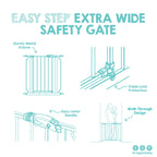 Regalo Safety 29-49" Easy Step Extra Wide Baby Gate for Doorways & Bottom of Stairs, Pressure Mounted Safety Gate with Door for Babies, Toddlers & Pets, White