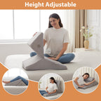 BIEEZZK 3PCS Wedge Pillow Set, Adjustable Wedge Pillow Headboard, Bed Wedge Pillows for Back Pain Relief, Sleeping, Post Surgery, Back Support Pillow for Bed Sitting Up, Snoring, GERD,Grey
