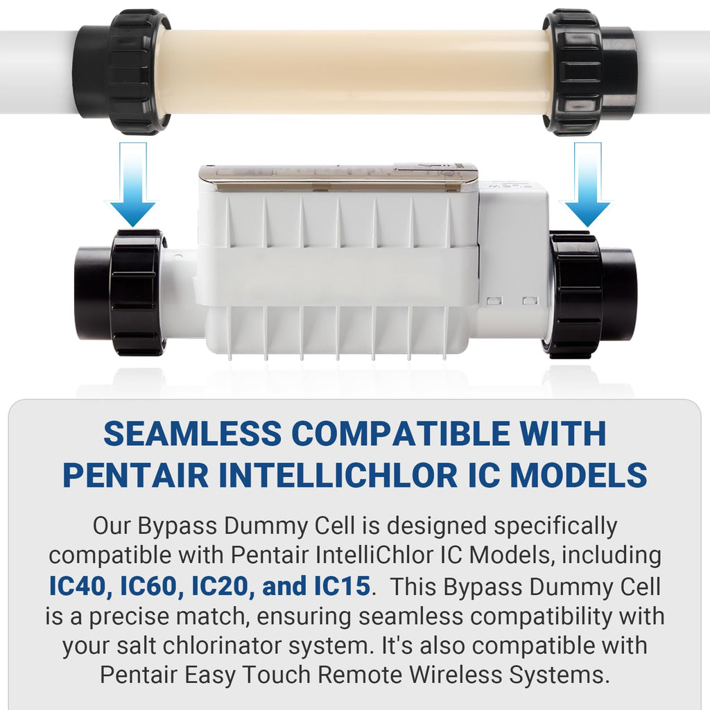 AR-PRO Bypass Dummy Cell Intended for 520588 Salt System, Compatible with Pentair Intellichlor IC Models Salt Chlorinator, Pool Winter Protection Bypass Pipe, Prolong Life of Pool Chlorinator System