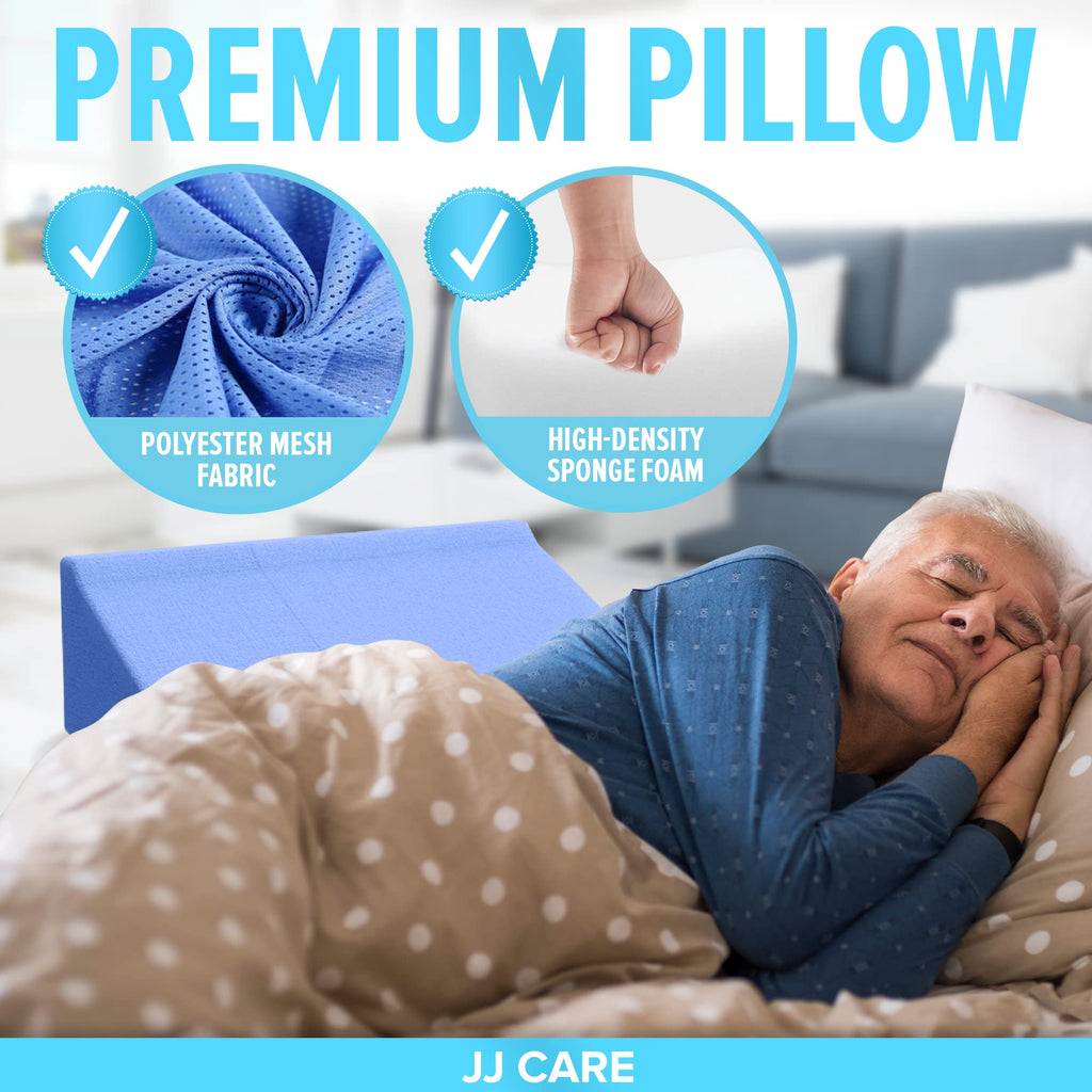 JJ CARE Bed Wedges & Body Positioners - 23.6 Inch, 30 Degree Curved Body Positioning Wedge Pillow for Side Sleeping, Foam Wedge Pillow for Bed Ridden with Pillow Case