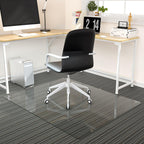 [Tempered Glass] 36" x 46" Glass Chair Mat, Heavy Duty Hard Floor Mat with Round Corner and Polished Edge, Office Chair Mat for Carpet Office Home Hardwood Floor Desk
