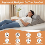 BIEEZZK 3PCS Wedge Pillow Set, Adjustable Wedge Pillow Headboard, Bed Wedge Pillows for Back Pain Relief, Sleeping, Post Surgery, Back Support Pillow for Bed Sitting Up, Snoring, GERD,Grey