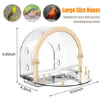 HCGADON Large Window Bird Feeders with 5 Strong Suction Cups - Wild Bird Feeders for Viewing - Outdoor Birdhouse with Unique Greek Theater Style Design - Perfect for Elderly Viewing