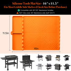 Silicone Grill Mat for Blackstone - BBQ Griddle Tools Side Mat with Drip Pad, Griddle Tools Mat for Outdoor Kitchen Countertop, BBQ Grill Accessories Gifts for Men (Gray-2Pack)