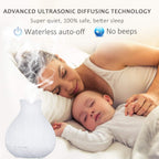 BZseed Aromatherapy Essential Oil Diffuser 550ml 12 Hours White Wood Grain Aroma Diffuser with Timer for Large Room, Home, Baby Bedroom, Waterless Auto Shut-Off, 7 Colors Lights Changing