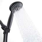 Shower Head with Handheld, Briout 5-Settings Showerhead High Pressure Powerful Water Spray Shower Head with Stainless Steel Hose and Adjustable Mount, Matte Black