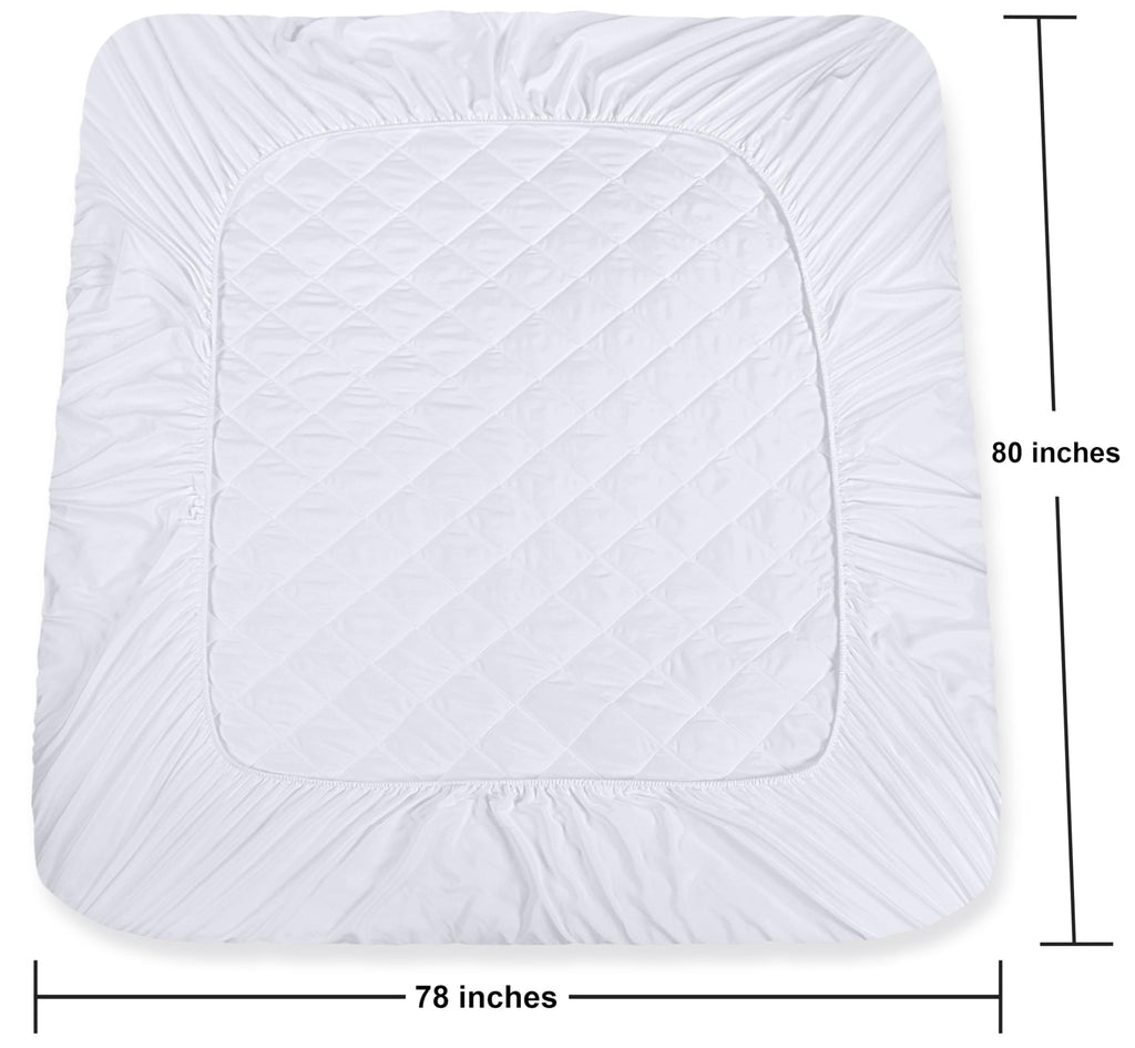 Utopia Bedding Quilted Fitted Mattress Pad (King), Elastic Fitted Mattress Protector, Mattress Cover Stretches up to 16 Inches Deep, Machine Washable Mattress Topper (White)