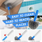 TidyMister 3-in-1 Pool Cleaning Kit Full Set - 18in Rounded End Pool Brush & Ergonomic Pool Vacuum Head with Wheels& Pool Nylon Net Fine Mesh for Above Ground In-ground Pools, Spas, Hot Tubs