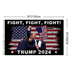 Trump Shooting Flag Fight Fight Fight Flag Trump 2024 Flags 3x5 FT Polyester Banner with Brass Grommets for Indoor Outdoor Decorations (black8)