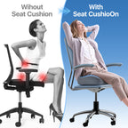 CJACSOC Seat Cushion, Extra Large Memory Foam Cushion for Office Chair Cushions, Ergonomic Cushions Pad Pillow for Pressure Relief Sciatica & Pain Relief for Long Sitting, Grey