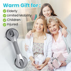 TAILI Shower Grab Bar, 12 Inch Shower Handle for Bathtubs and Showers for Elderly, Suction Grab Bars for Seniors Bathroom Safety Handle for Elderly, No Drilling Removable, Silver