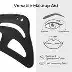 All-in-One Silicone Makeup Stencil Tool, Black, Eyeliner Guide, Eyeshadow Aid, Mascara Shield, Lip Contouring