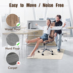 Blvornl Office Chair Mat for Hardwood Floor, 35" x 48" Desk Chair Mat for Hard Wood and Tile Floor, Large Anti-Slip Hard Floor Protector Rolling Chair Mat, PVC Mat Desk Rug for Office, Light Brown