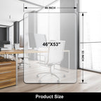Kuyal Chair Mat for Hardwood Floor,46 x 53 inches Rectangle Desk Durable Wood/Tile Protection Mat for Rolling Chairs, Non-Studded Bottom