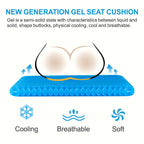 Yunqing Gel Seat Cushion, Chair Cushions with Non-Slip Cover, Breathable Honeycomb Car Seat Cushion for Pressure Relief Back Pain, Home Wheelchair Office Chair Cushion (16x14x1.6 inch)