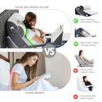 Gleur Wedge Pillow Set For After Surgery- Memory Foam Orthopedic Bed Wedge Pillow Post Surgery Adjustable Incline for All Sleeping, Sitting Positions, Acid reflux Includes a Desk Pillow Patent Pending