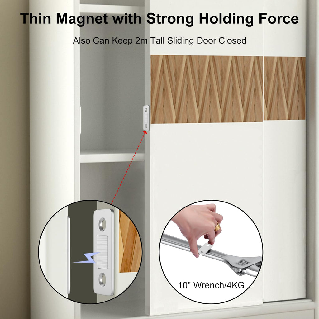 Cabinet Magnetic Catch 4 Pack Ultra Thin Cabinet Door Magnetic Catch for Drawer Magnets Adhesive Cabinet Latch Magnetic Closures for Kitchen Closet Door Closing Magnetic Door Catch Closer