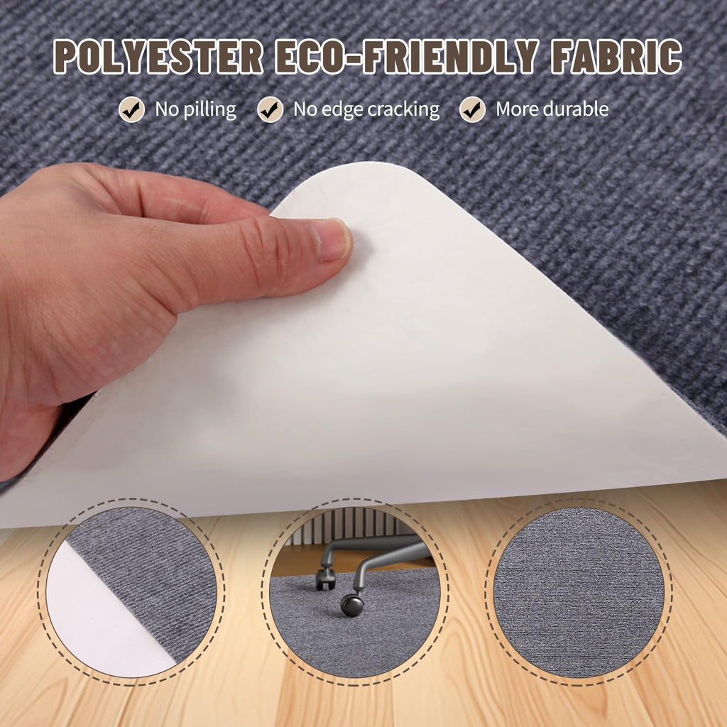 Riveroy Office Chair Mat - for Hardwood Floors, Large Non-Slip Easy-Clean Floor Protection Blanket (Grey, “48 x 36in”).