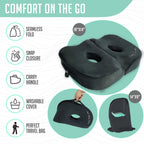Cushy Tushy Foldable Sit Bone Seat Cushion - for Sit Bone Pain, Hip, Butt, Ischial Tuberosity, Hamstrings, and Sciatica Pain Relief - for Home, Office, and Driving…