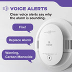 Kidde Smoke & Carbon Monoxide Detector, 10-Year Battery Powered, Voice Alerts, LED Warning Light Indicators, 2 Pack