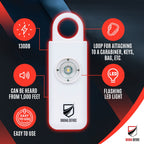 Original Defense® Siren Self Defense for Women - Personal Alarm for Women, Children, & Elderly - Recommended by Police - 130 dB Loud Self Defense Keychain Siren with LED Strobe Light (White)
