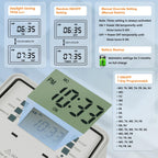 SURAIELEC Pool Timer, 7-Day Digital Pump Timer Switch, 40 AMP Heavy Duty, 120/240/277 VAC, 2HP Programmable Switch Box for Swimming Pool, Hot Water Heater, Lights, Outdoor/Indoor Use